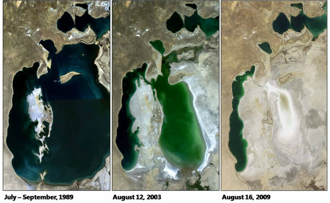 Стремительное высыхание Аральского моря